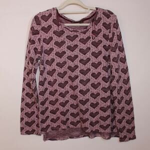 Joe Boxer Women's Purple Cozy Cotton Blend Heart Sweater Size XL